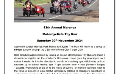 241130:  John Finnigan Memorial Motorcyclists Toy Run – Saturday 30th November