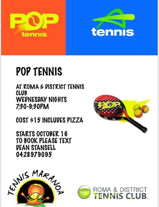 Roma & District Tennis Club – Tennis Maranoa – (Pop Tennis on Wednesdays)