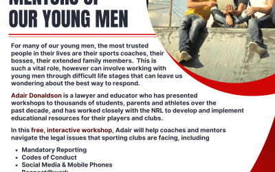 241206: Supporting the Coaches and Mentors of our Young Men – Friday 6th December – Royal on 99