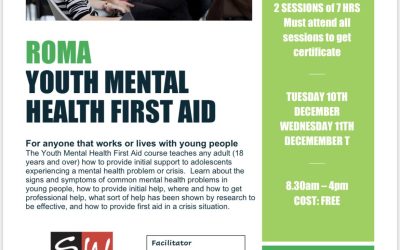 241211: Roma Youth Mental Health First Aid Workshop – Tuesday 10th and Wednesday 11th December